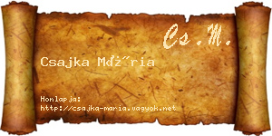 Csajka Mária névjegykártya