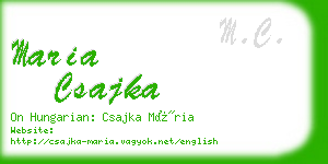 maria csajka business card